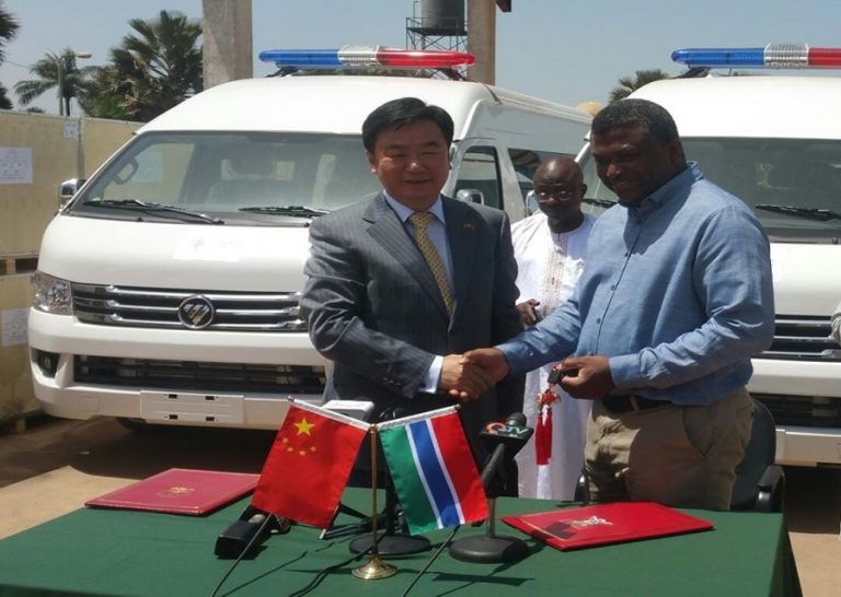 China gives Gambia D10M medical equipment, doctors