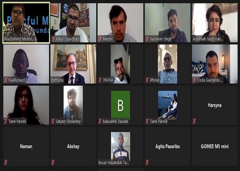 Peacfulmind mentors host session with former Mauritius President