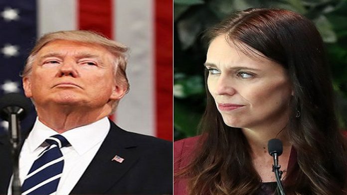 Trump with New Zealand Prime Minister Jacinda Ardern