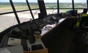 Newly installed communication gadgets at the Control Tower?