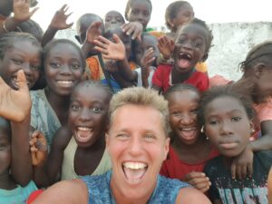 Irene with some kids in Aljamdu october 2019