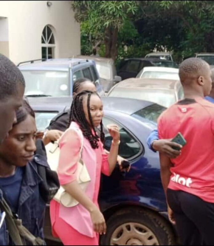 Sainabou Mbye at court