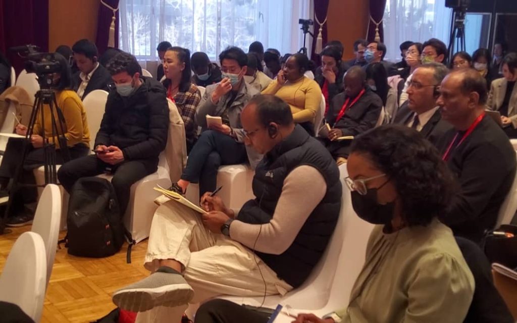 Journalists at the presser