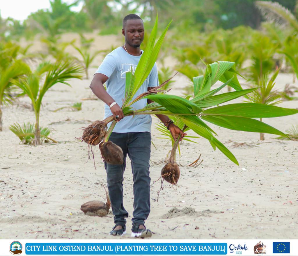 A Banjul native helps in planting